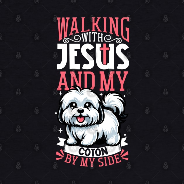 Jesus and dog - Coton de Tulear by Modern Medieval Design